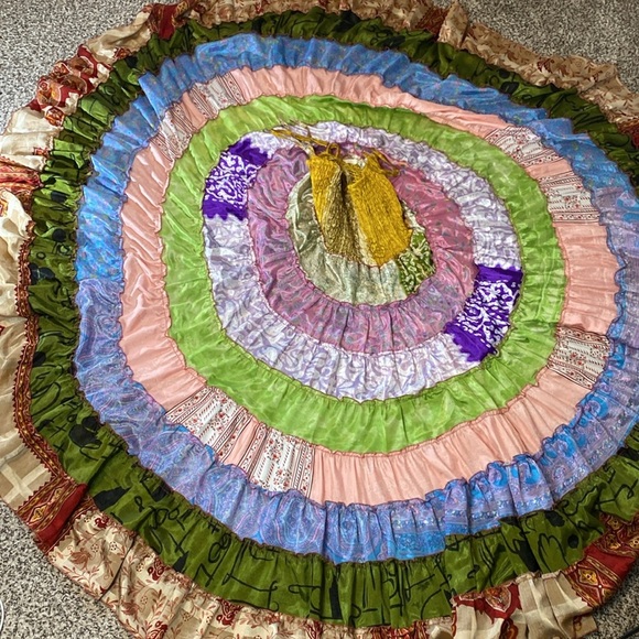 Sans Souci 100% Silk Boho Tiered Twirling Sundress - Picture 3 of 9